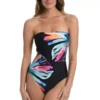 Women's La Blanca Prism Palm Bandeau Mio One-Piece Swimsuit
