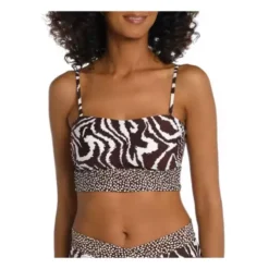 Women's La Blanca Fierce Lines Bandeau Bikini Top Swimsuit