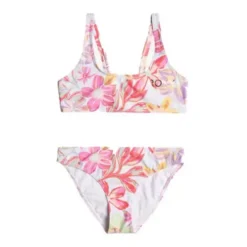 Girls' Roxy Tropical Time Bralette Bikini Set Swimsuit