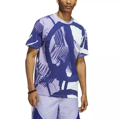 Men's Adidas Adiplay Allover Print Short Sleeve T-Shirt 2 Men's Adidas Adiplay Allover Print Short Sleeve T-Shirt - Image 2