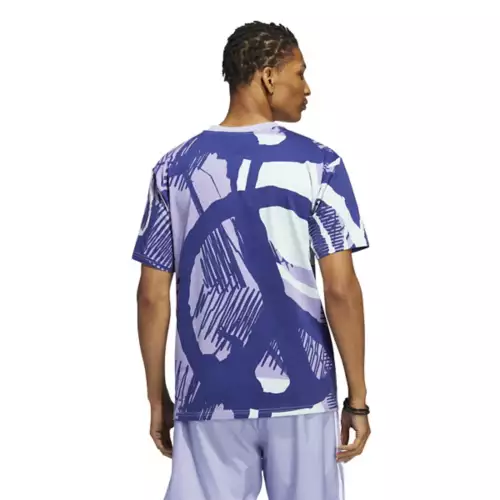 Men's Adidas Adiplay Allover Print Short Sleeve T-Shirt 3 Men's Adidas Adiplay Allover Print Short Sleeve T-Shirt - Image 3
