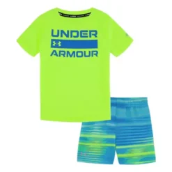 Toddler Boys' Under Armour Beam Stripe T-Shirt And Shorts Set Swim Set Swimsuit