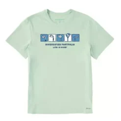 Men's Life Is Good Diversified Portfolio Golf Clubs Crusher T-Shirt
