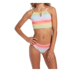 Girls' Billabong Rad Rainbow High Neck Bikini Set Swimsuit