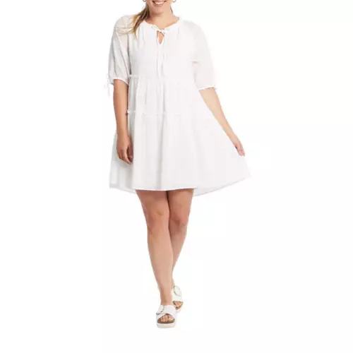 Women's Tribal Puffy Sleeve Tiered Dress 1 Women's Tribal Puffy Sleeve Tiered Dress