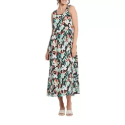 Women's Tribal Sleeveless Back Button Dress