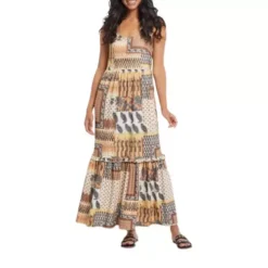 Women's Tribal Patchwork Print Maxi Dress
