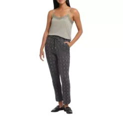 Women's Tribal Rounded Hem Pull On Ankle Pants