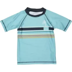 Toddler Boys' Nano Palm Stripe Short Sleeve Rashguard Swimsuit