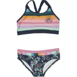 Girls' Nano Mid Crop Flamingo Bikini Set Swimsuit