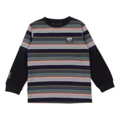 Boys' Nano Long Sleeve Striped Jersey 2-in-1 T-Shirt