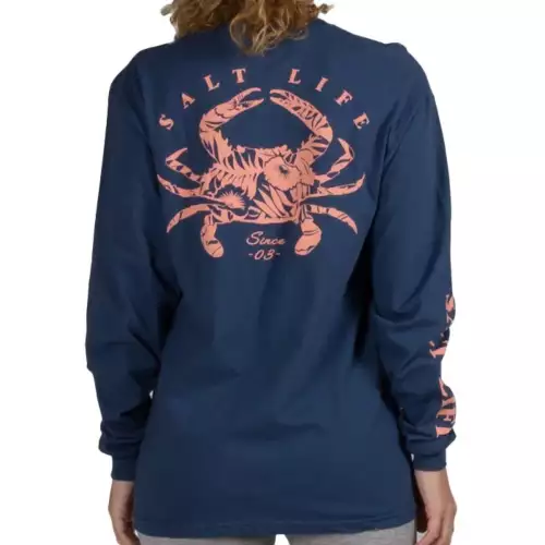 Women's Salt Life Crab Tropics Long Sleeve T-Shirt 2 Women's Salt Life Crab Tropics Long Sleeve T-Shirt - Image 2
